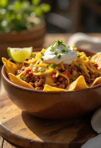 Taco bowl geserveerd