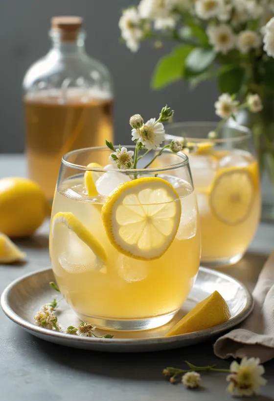 Vlierbloesem ijs-cider vers geserveerd
