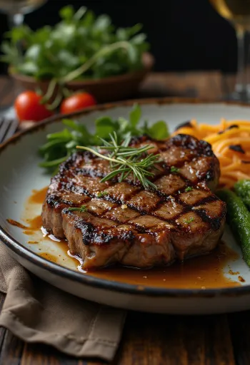 Gegrilde kangoeroesteak geserveerd