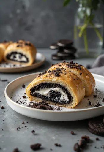 Oreo strudel geserveerd