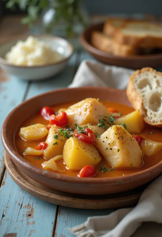 Marmitako con cebolla, Spaanse vissoep met aardappelen en groenten
