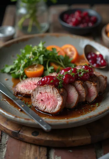 Gegrild struisvogelvlees geserveerd met verse salade