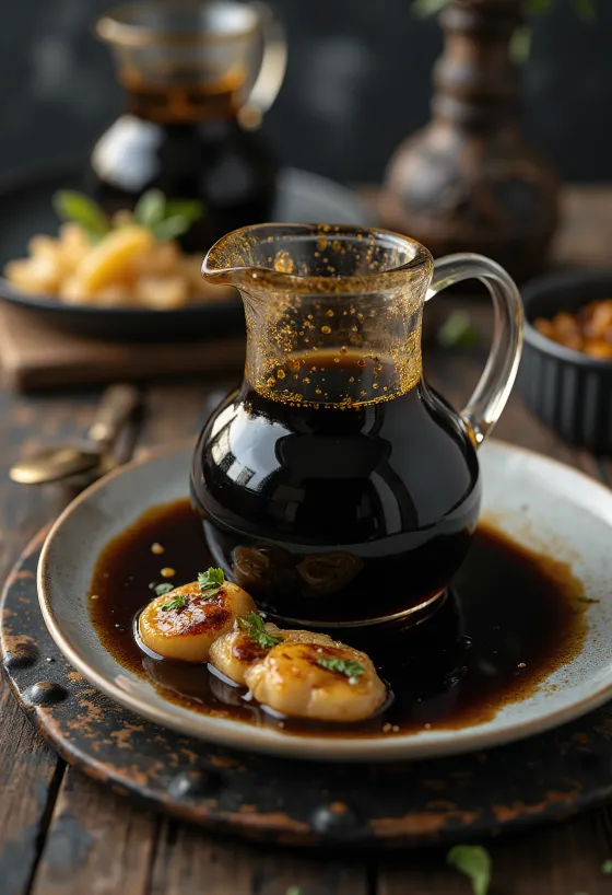Honing-balsamicosaus geserveerd