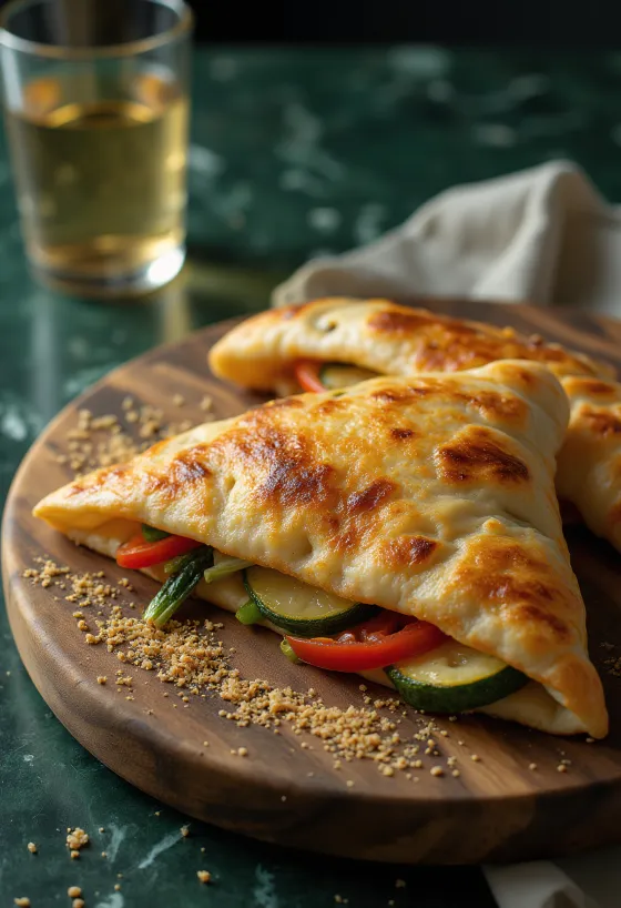 Vers gebakken Calzone met Gegrilde Groenten