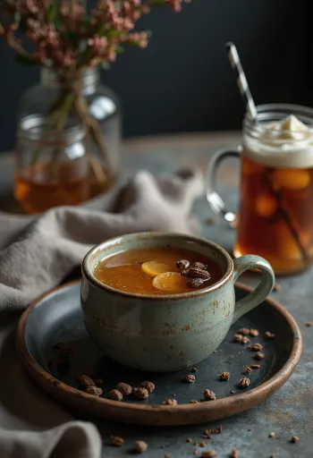 Cider met jeneverbes geserveerd in een glas