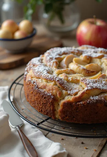 Geserveerde maanzaad-appeltaart