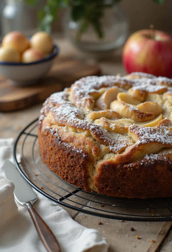 Geserveerde maanzaad-appeltaart