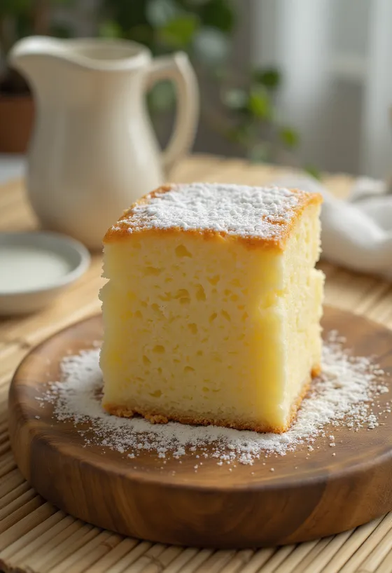 Vanillecake in plakken gesneden geserveerd