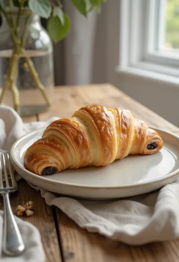 Walnootcroissants geserveerd