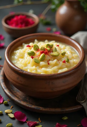 Chaler Payesh geserveerd, rijke rijstzoetigheid