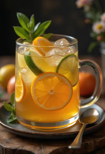 Citrus cider geserveerd