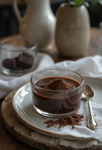 Chocoladelikeur geserveerd in een fles