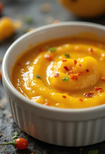 Geserveerde BBQ-saus met mango en chili