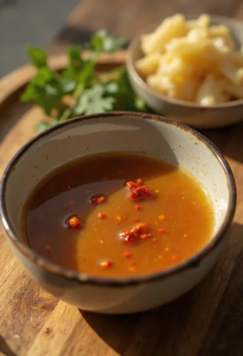 Honing-gembersaus geserveerd met gegrilde groenten