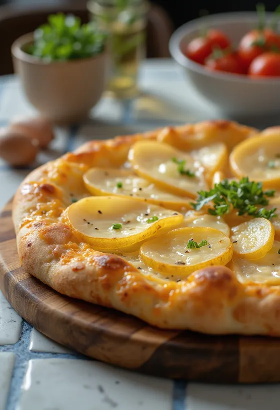 Zwitserse raclette kaas pizza