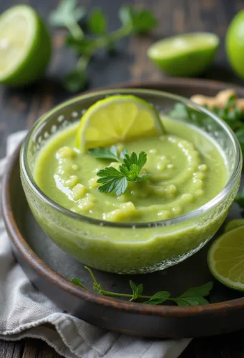 Rozemarijn-lime-gembersaus geserveerd