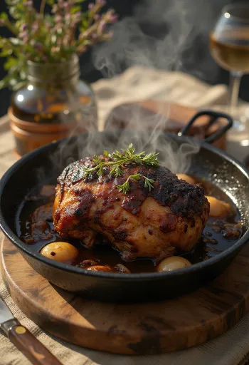 Gestoofd buffelvlees met rozemarijn en rode wijn