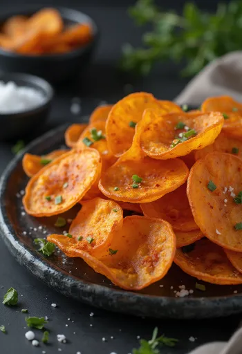 Zoete aardappelchips met koriander
