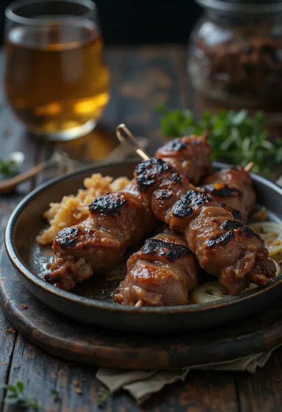 Rundvleeskebab, geserveerd in pita met verse peterselie en yoghurtsaus
