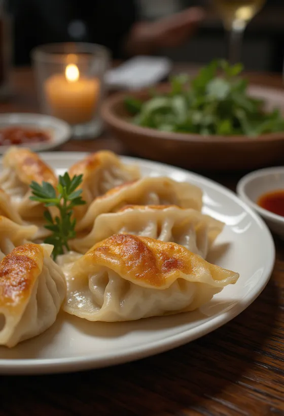 Klassieke gyoza, knapperig geserveerd