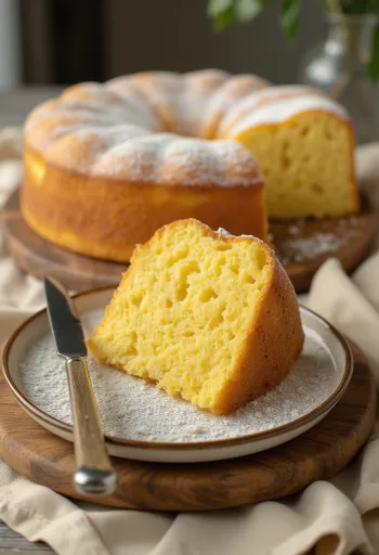 Klassieke botercake eenvoudig geserveerd