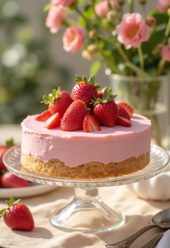 Aardbeienmoussetaart met fruit