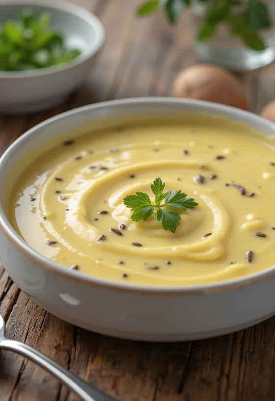 Mosterdsaus geserveerd met vleesgerechten