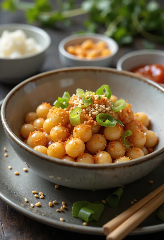 Kongnamul Muchim, Koreaanse sojaboonscheutensalade met sesamzaad en koriander