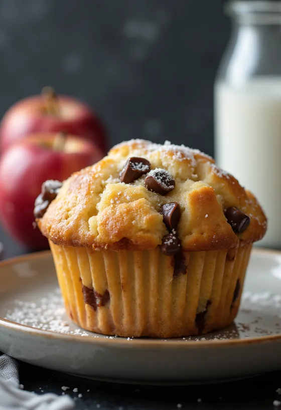Appel-chocolademuffins geserveerd