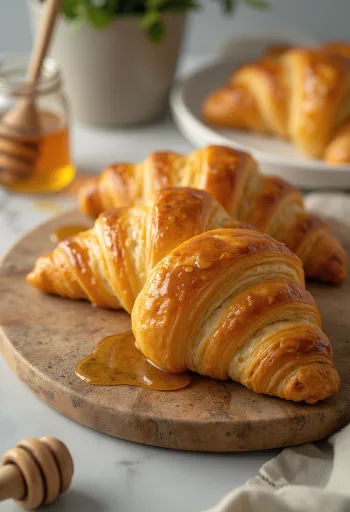 Honingcroissants geserveerd