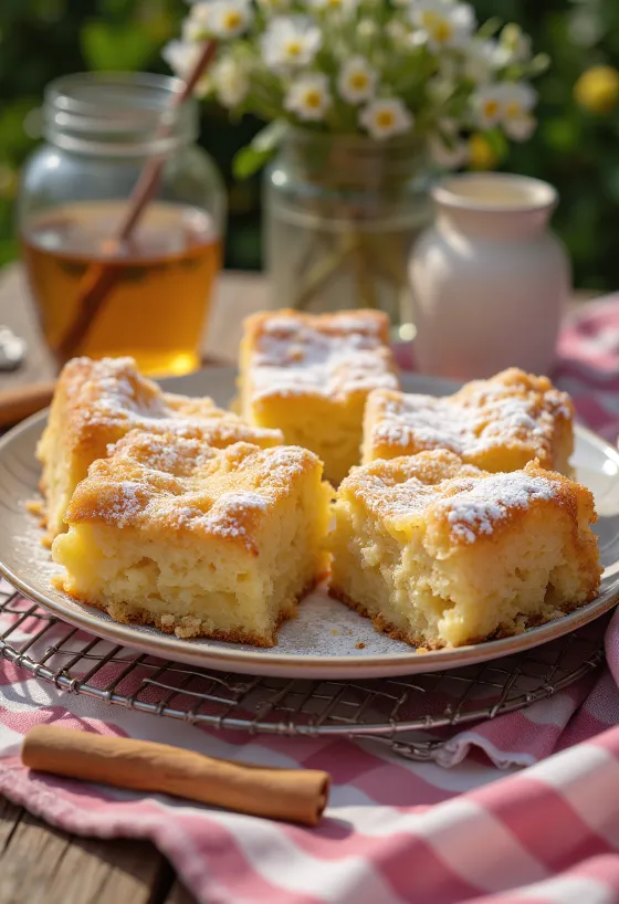 Geserveerde honing-kaneelcake