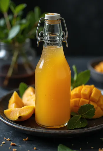 Probiotische Mango Kombucha, verfrissende en gezonde drank