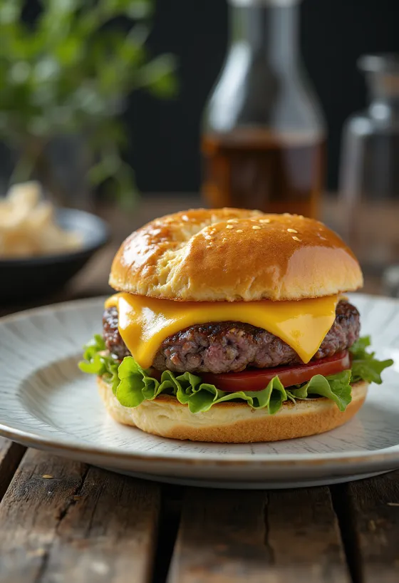 Wagyu burger met verse ingrediënten