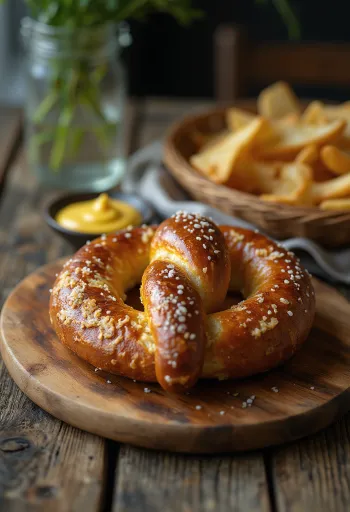 Vers gebakken zelfgemaakte pretzel