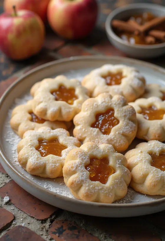 Appel-kaneel linzer geserveerd