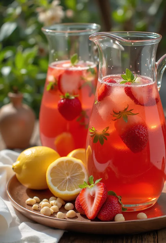 Aardbeienlimonade in een glas