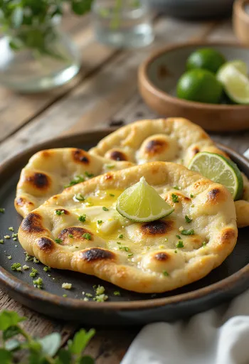 Limoen naanbrood vers geserveerd