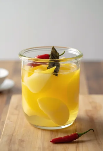 Takuan ingelegde daikon rettich in pot