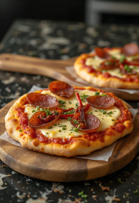 Pizza Diavola met gorgonzola en chilipeper