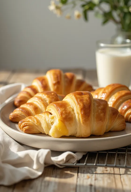 Vers, knapperig boterhoorntje goudbruin gebakken