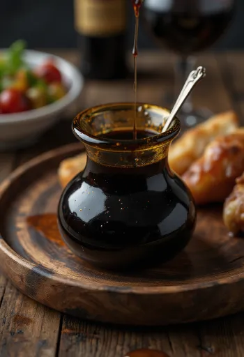 Rozemarijn-balsamicosaus geserveerd