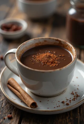 Chili chocolademelk met slagroom en chocoladeschaafsel