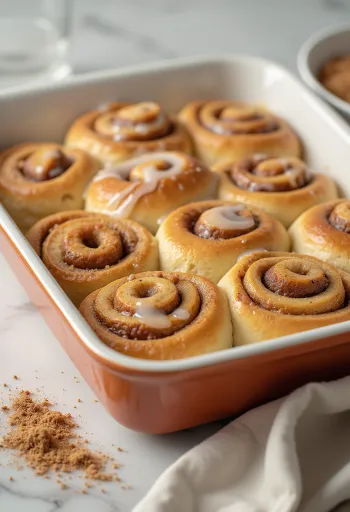 Kaneelbroodjes geserveerd op een bord