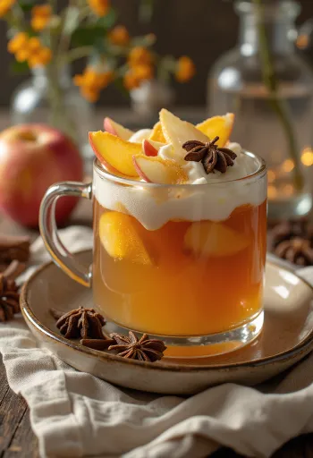 Warme appelcider in een glas