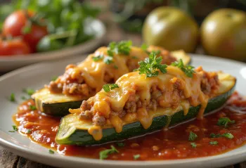 Gevulde courgette met gehakt en kaas