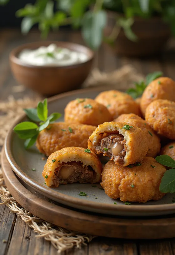 Kibbeh geserveerd