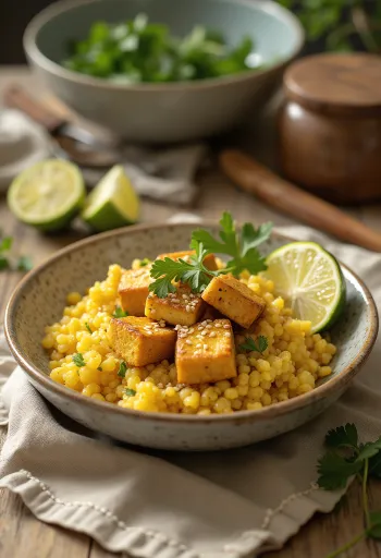 Knoflook-quinoacurry met limoentofu