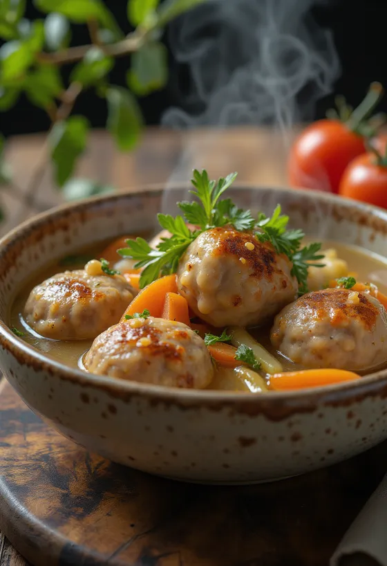 Albóndigas geserveerd