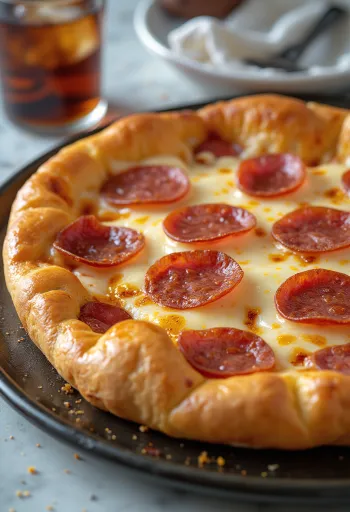 Focaccia met salami geserveerd