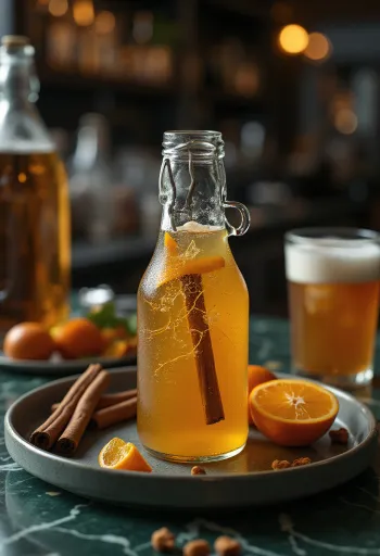 Kruidige cider in een fles
